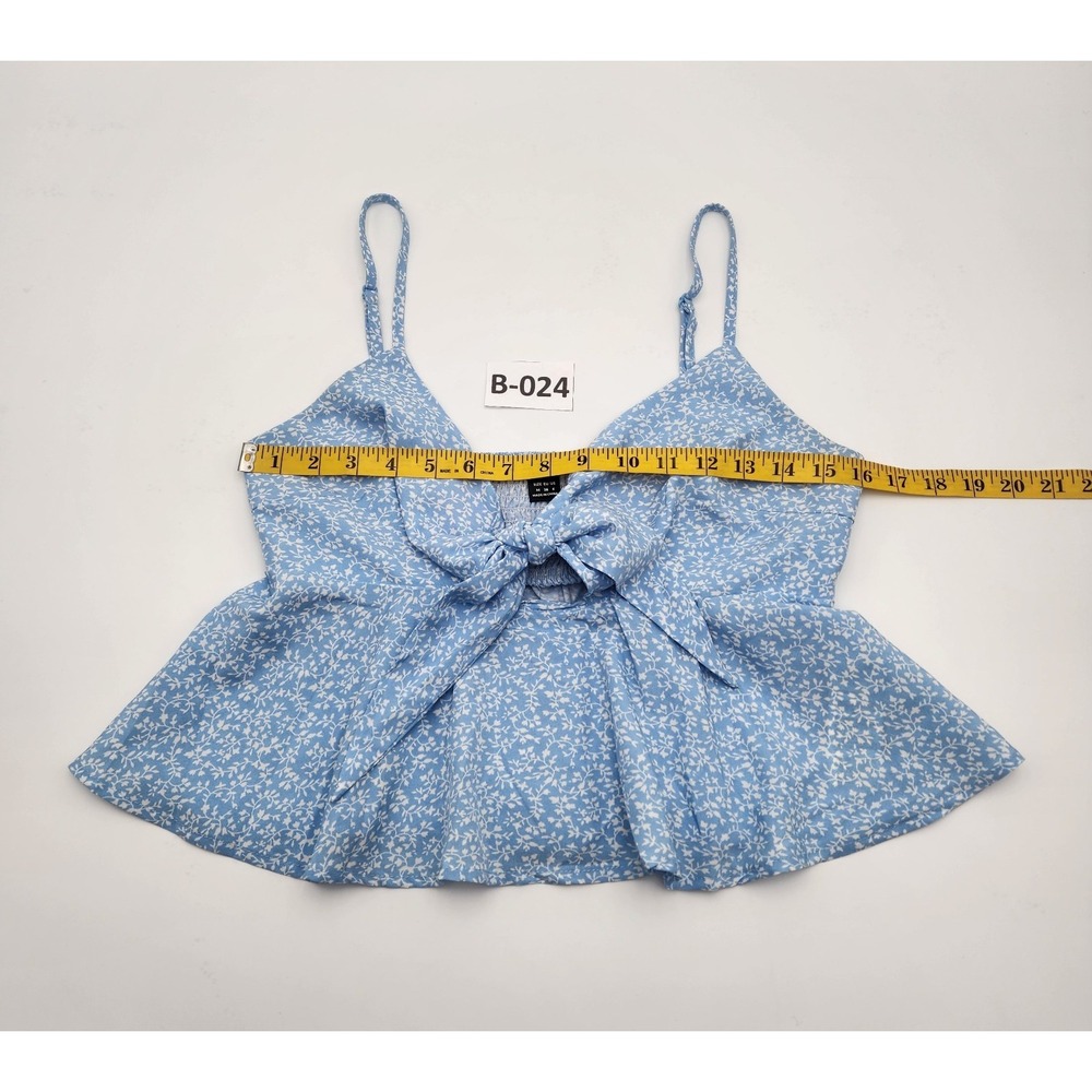 Shein Womens Cropped Baby Doll Blue Floral M/6 Y2K Country Style - Picture 5 of 9
